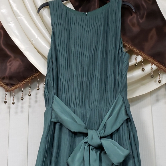 Anthropologie deep teal pleated jumpsuit - Picture 5 of 8